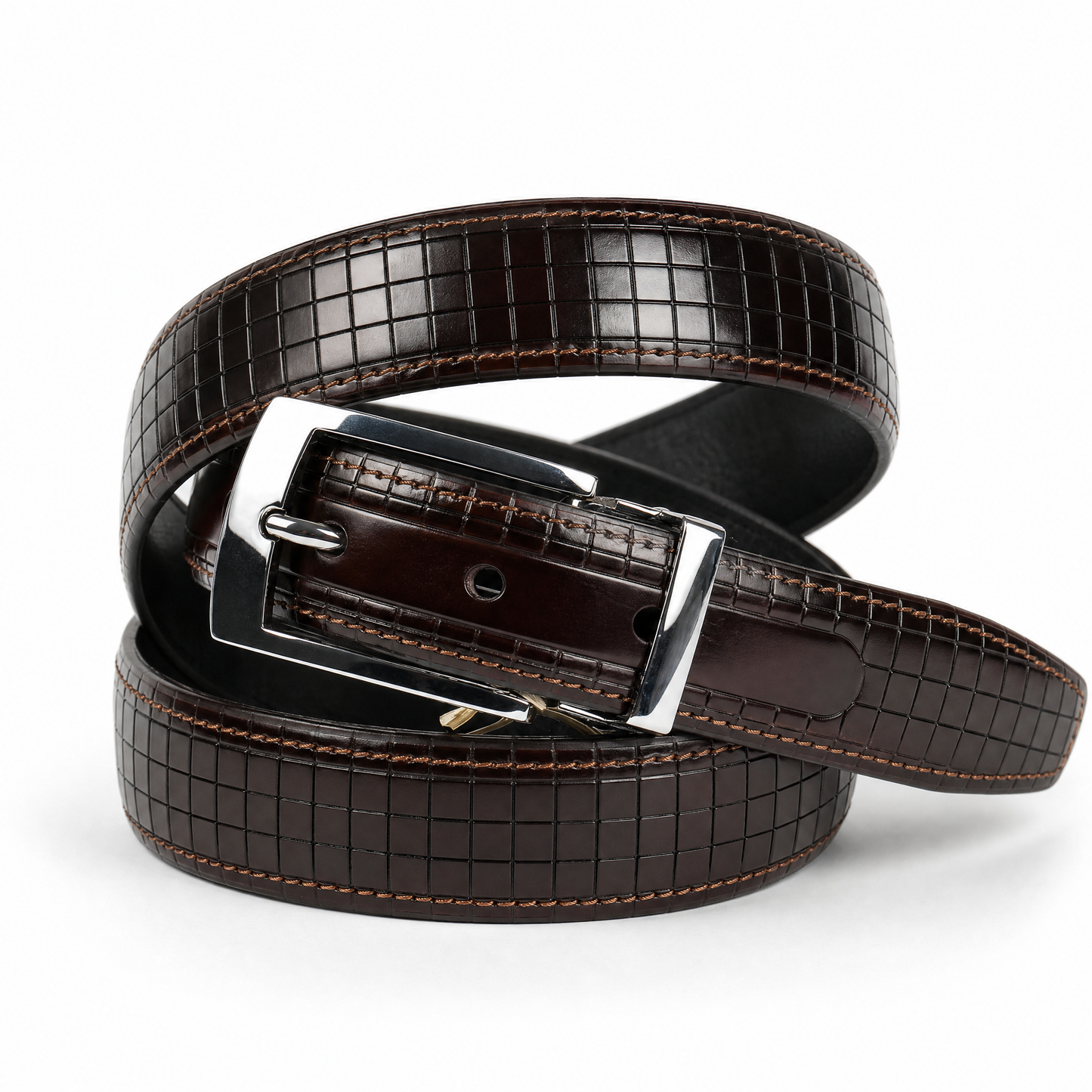 Ceinture carreaux DMCC 30mm - marron
