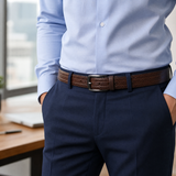Ceinture crocodile 35mm réglable - marron