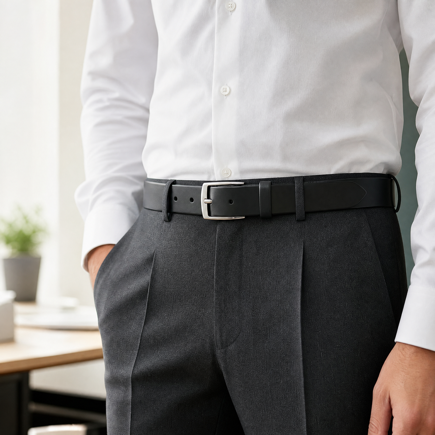 ceinture en cuir SC02 40mm - noir