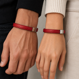 Bracelet en cuir rouge