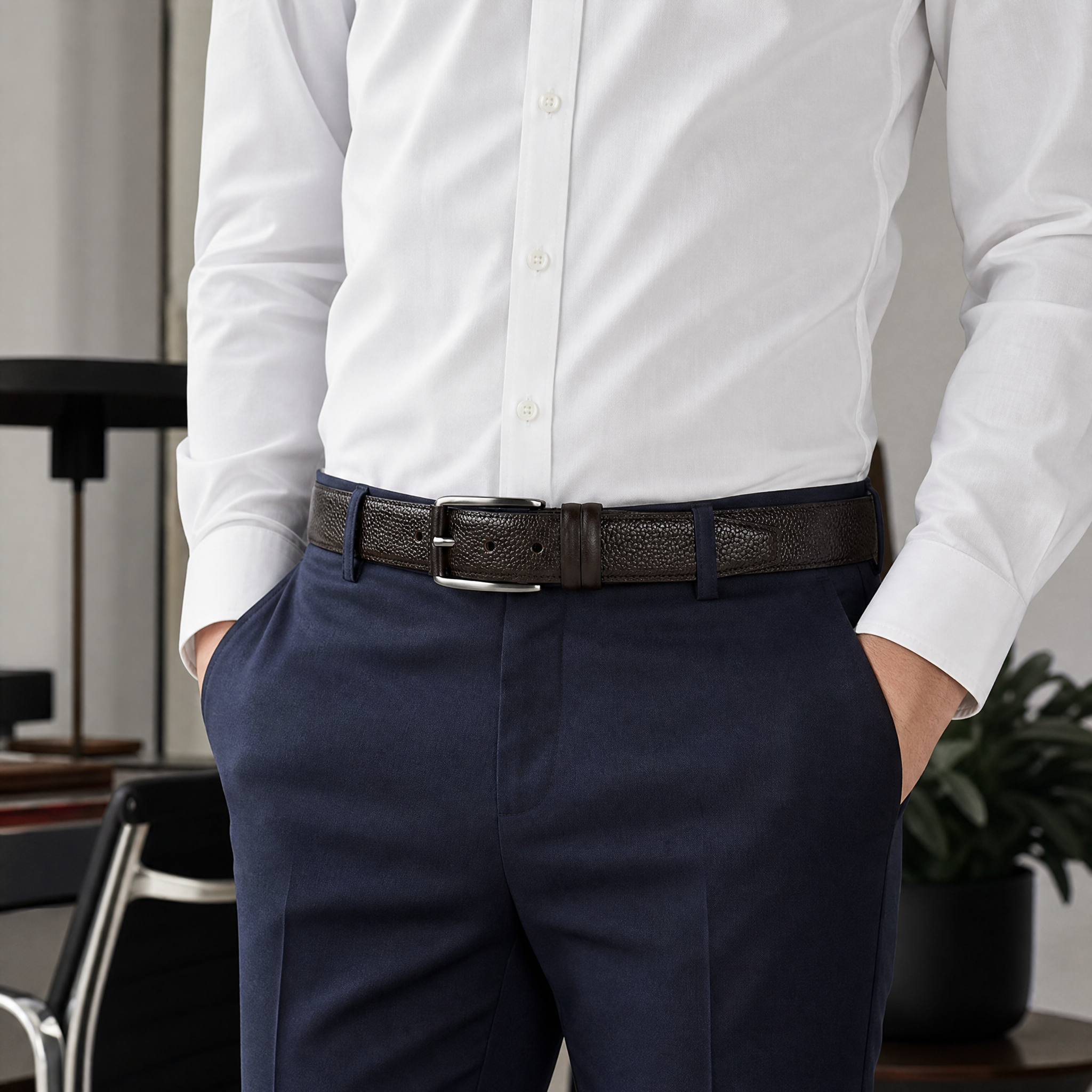 Ceinture classique et chic DMCC05 35mm - marron