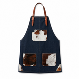 Tablier en cuir denim