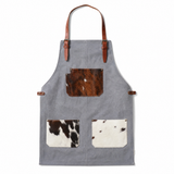 Tablier en cuir gris