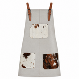 Tablier en cuir gris taupe clair