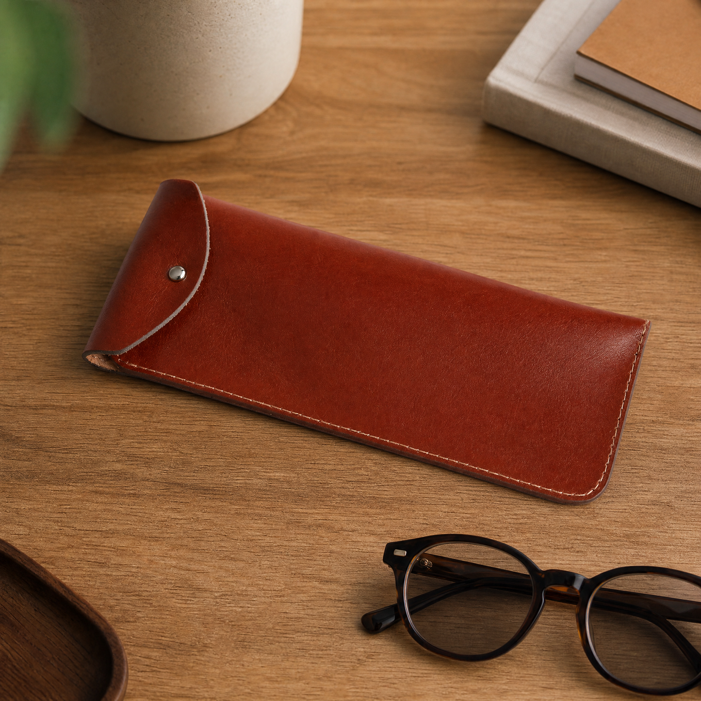 Étui à Lunettes en Cuir