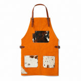Tablier en cuir orangé