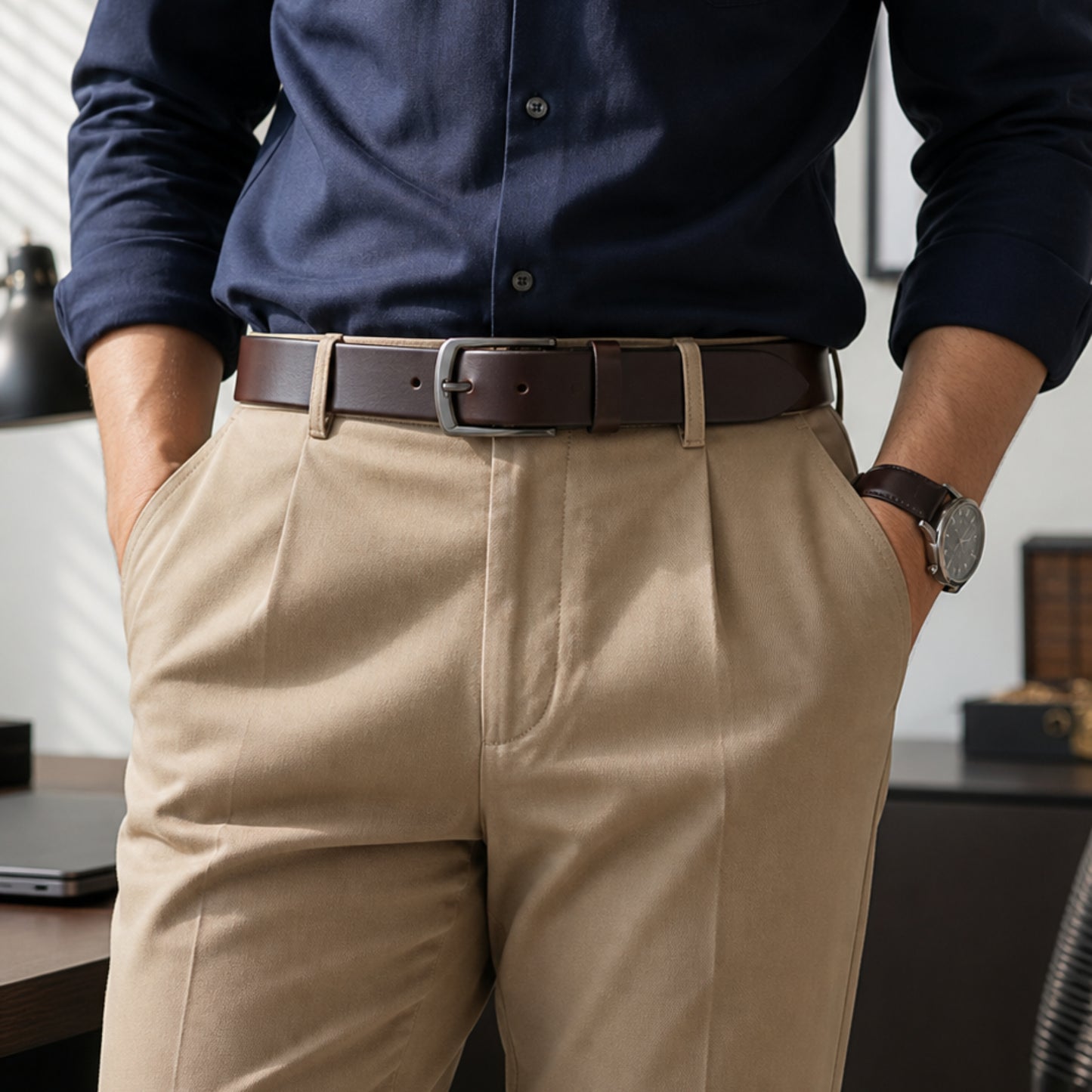 ceinture en cuir SC01 40mm - marron