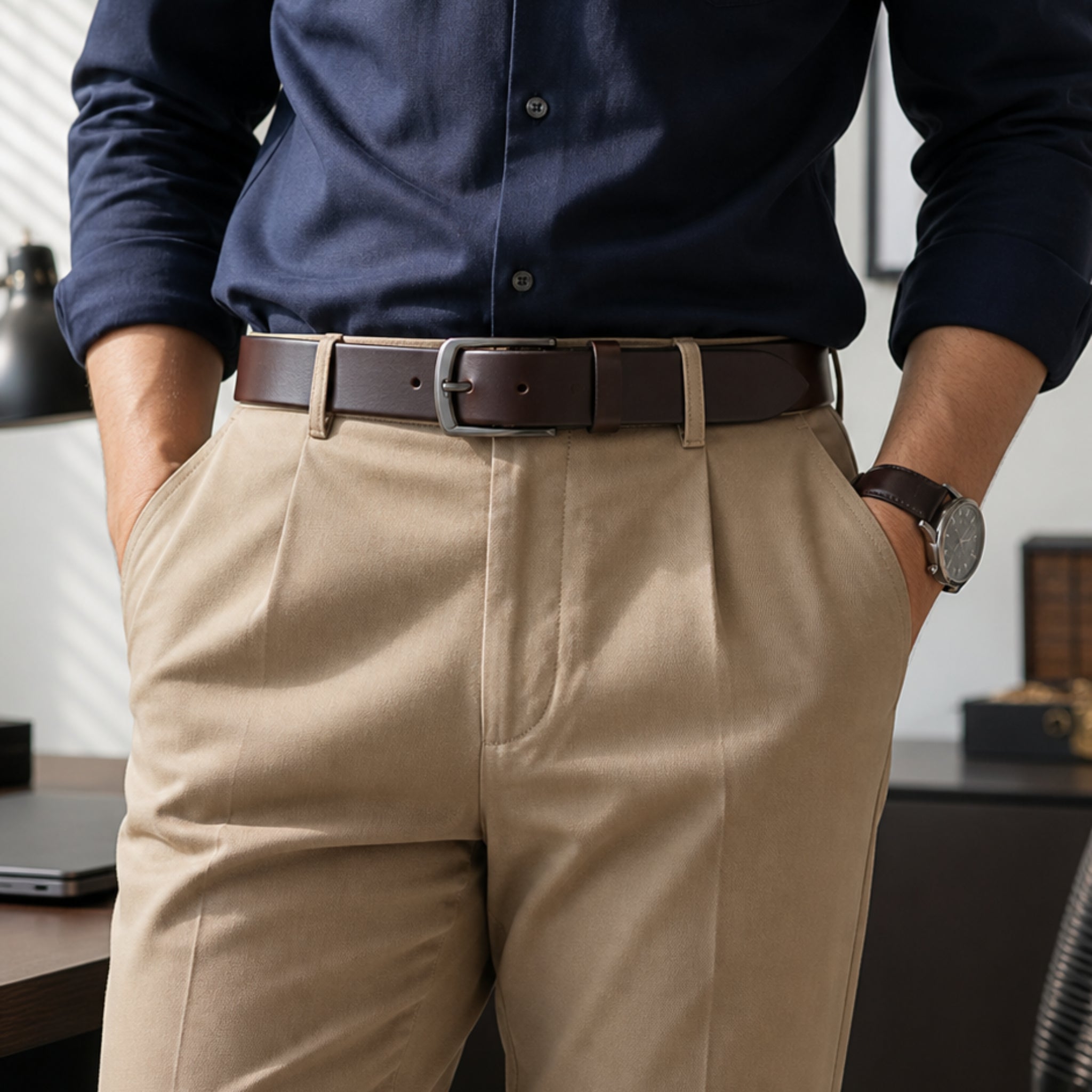 ceinture en cuir SC01 40mm - marron