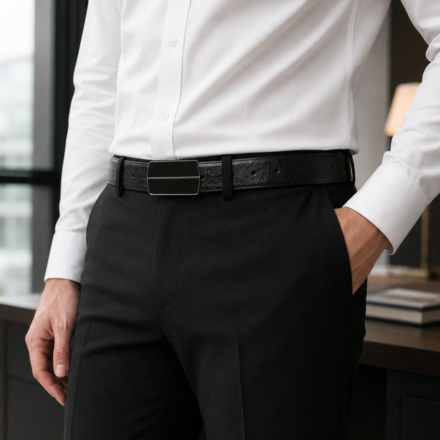 Ceinture classique et chic DMCC02 35mm - noir