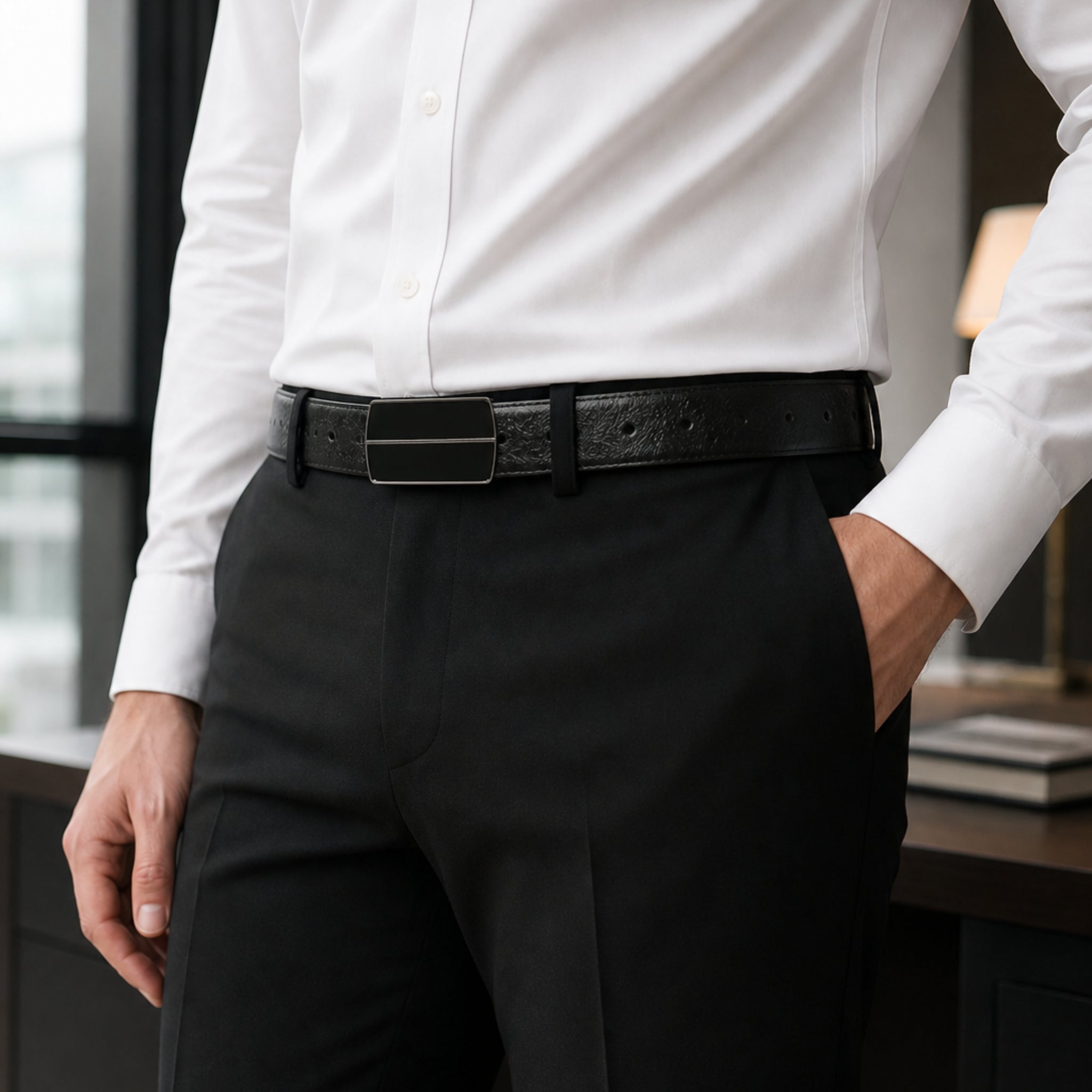 Ceinture classique et chic DMCC02 35mm - noir