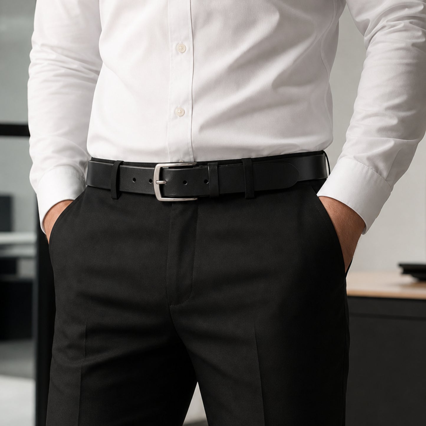 ceinture en cuir SC01 40mm - noir