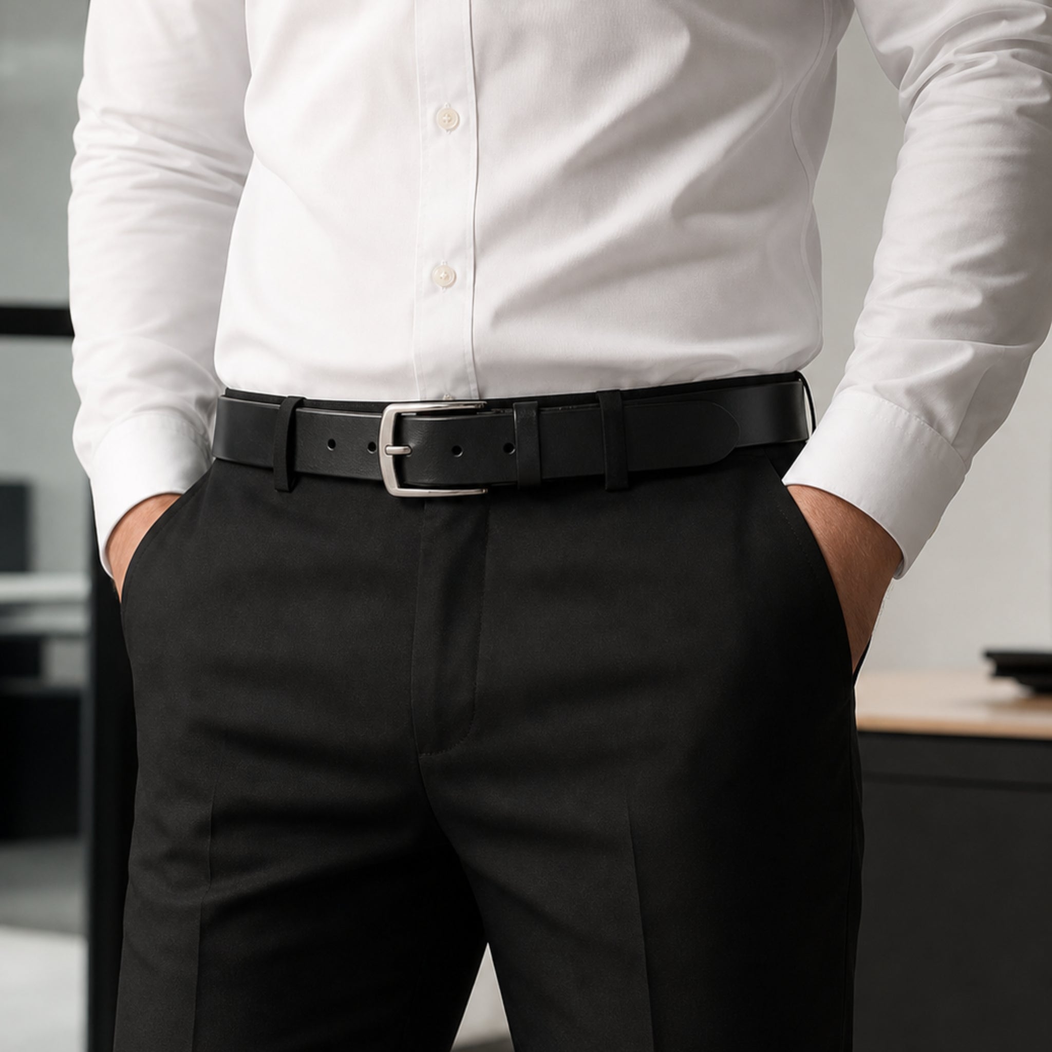 ceinture en cuir SC01 40mm - noir