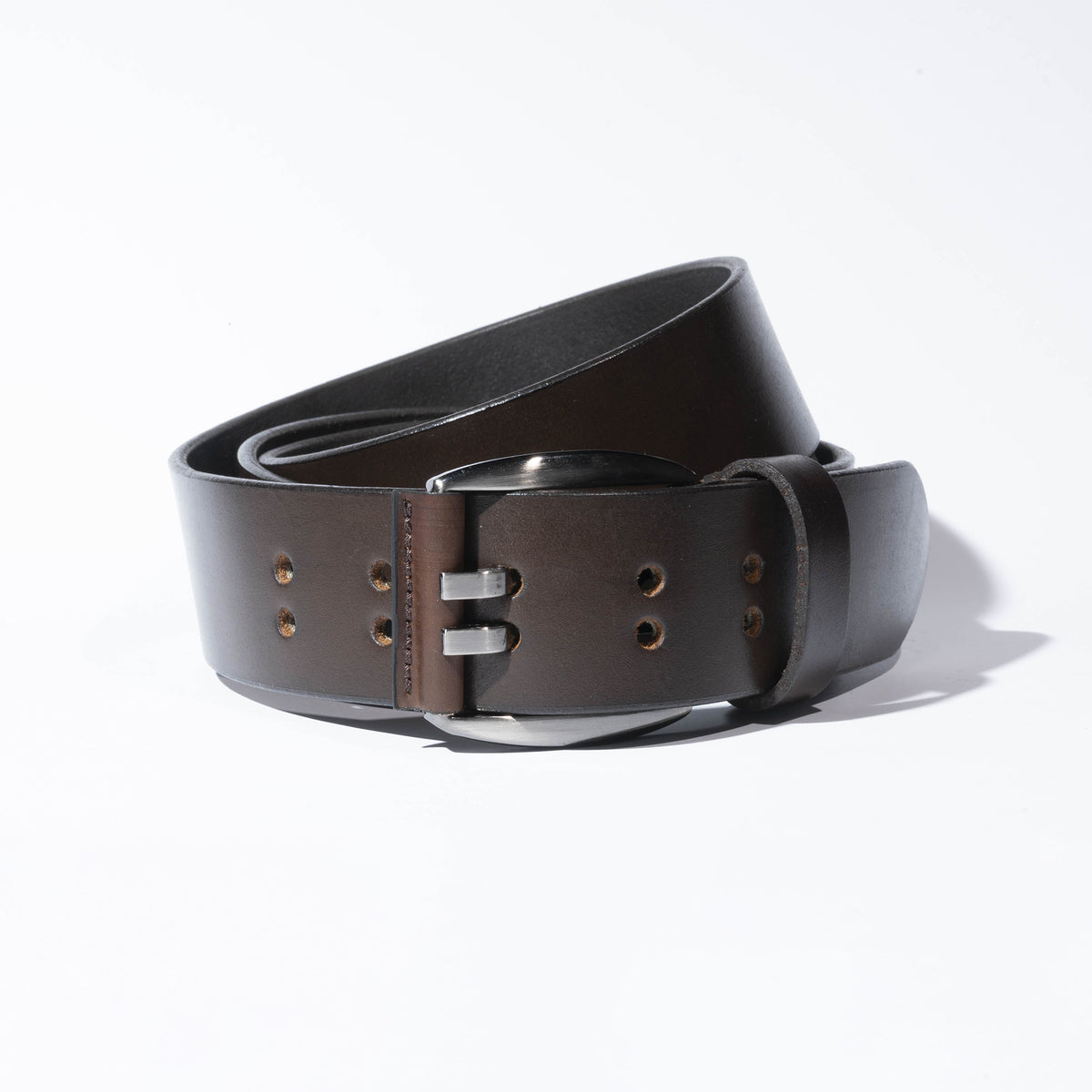 ceinture en cuir SC double 40mm - Marron
