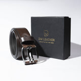 ceinture en cuir SC double 40mm - Marron