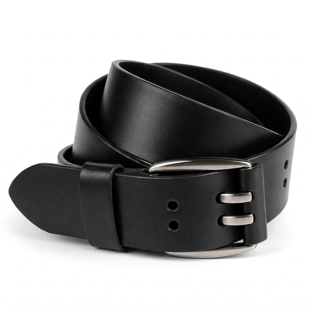 ceinture en cuir SC double 40mm - noir