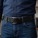 ceinture en cuir SC double 40mm - noir